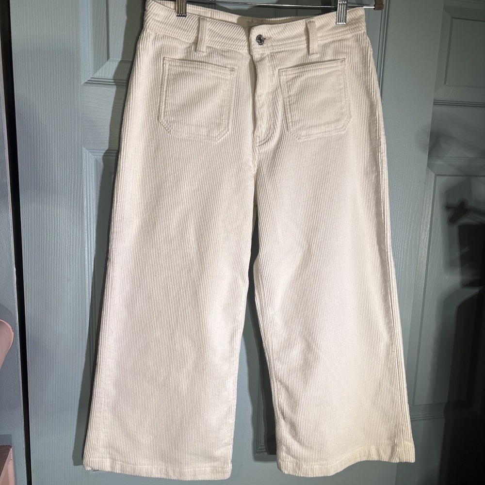 Mavi Paloma Marine High Rise Wide Leg Cropped Corduroy‎ Pants Sz 4